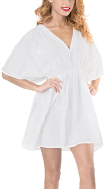 la-leela-bikini-swim-beach-wear-swimsuit-cover-ups-women-caftan-dress-solid-OSFM 8-16W [M- 1X]-Ghost White_A439