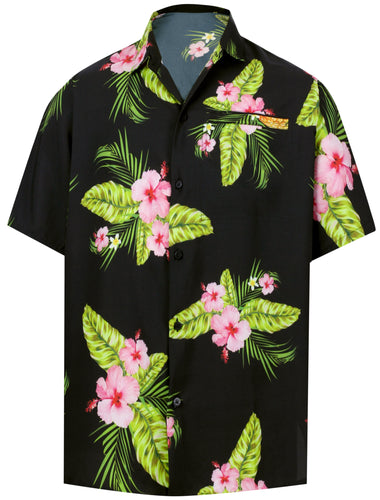 la-leela-shirt-casual-button-down-short-sleeve-beach-shirt-men-aloha-pocket-Shirt-Halloween Black_W606