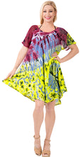 Load image into Gallery viewer, LA LEELA Rayon Tie Dye Maxi Wedding Designer Casual DRESS Beach Cover up Green_Tie Dye