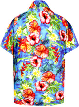 Load image into Gallery viewer, la-leela-shirt-casual-button-down-short-sleeve-beach-shirt-men-aloha-pocket-Shirt-Blue_6032