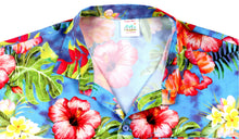 Load image into Gallery viewer, la-leela-shirt-casual-button-down-short-sleeve-beach-shirt-men-aloha-pocket-Shirt-Blue_6032