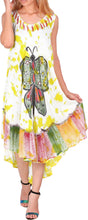 Load image into Gallery viewer, LA LEELA Rayon Tie-Dye Short Beach Dress Yellow_A17 OSFM 14-20W[L-2X]