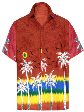 la-leela-shirt-casual-button-down-short-sleeve-beach-shirt-men-aloha-pocket-Blood Red_AA108