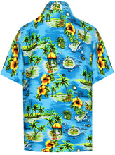 Load image into Gallery viewer, la-leela-shirt-casual-button-down-short-sleeve-beach-shirt-men-aloha-pocket-Shirt-Blue_AA113