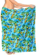 Cargar imagen en el visor de la galería, LA LEELA Women&#39;s Multi Wear Beach Sarong Wrap Slit Skirt One Size Ocean, Island View