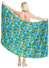 Cargar imagen en el visor de la galería, LA LEELA Women&#39;s Multi Wear Beach Sarong Wrap Slit Skirt One Size Ocean, Island View