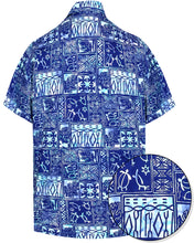 Load image into Gallery viewer, la-leela-men-casual-wear-cotton-hand-printed-royal-blue-hawaiian-shirts-size-s-xxl