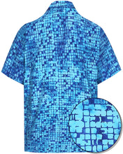 Cargar imagen en el visor de la galería, la-leela-men-casual-wear-cotton-hand-batik-printed-blue-hawaiian-aloha-shirt-size-s-xxl