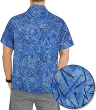 Load image into Gallery viewer, la-leela-men-casual-men-wear-summer-100-cotton-hand-printed-blue-aloha-size-s-xxl