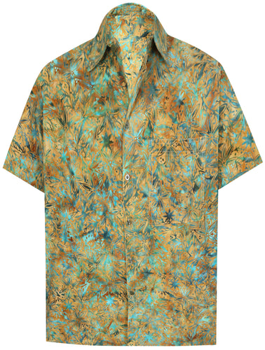 la-leela-men-casual-wear-holiday-summer-100-cotton-hand-printed-mustard-green-aloha-shirt