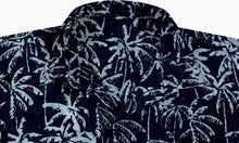 Load image into Gallery viewer, la-leela-men-casual-wear-cotton-palm-tree-hand-printed-black-hawaiian-shirt-size-s-xxl