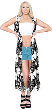 Load image into Gallery viewer, LA LEELA Loose Cardigan Cover up Swimwear Kimono Black_Y265 OSFM 12-20W [L- 2X]