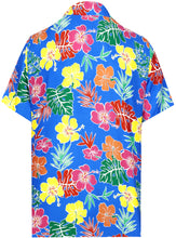 Load image into Gallery viewer, la-leela-shirt-casual-button-down-short-sleeve-beach-shirt-men-aloha-pocket-Shirt-Bright Blue_AA179