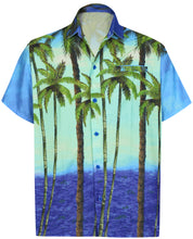 Load image into Gallery viewer, la-leela-shirt-casual-button-down-short-sleeve-beach-shirt-men-aloha-pocket-Shirt-Bright Blue_AA171