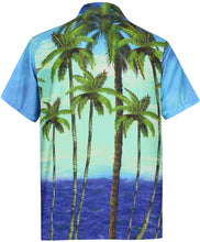 Load image into Gallery viewer, la-leela-shirt-casual-button-down-short-sleeve-beach-shirt-men-aloha-pocket-Shirt-Bright Blue_AA171