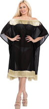 Cargar imagen en el visor de la galería, LA LEELA Plain kimono cover ups for swimwear women Black_Y411 OSFM 8-18 [M- XL]