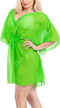 Load image into Gallery viewer, LA LEELA Women&#39;s Swimwear Cover up plus size Solid OSFM 4-14 [S-L] Green_X958