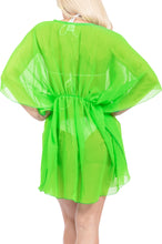 Load image into Gallery viewer, LA LEELA Women&#39;s Swimwear Cover up plus size Solid OSFM 4-14 [S-L] Green_X958