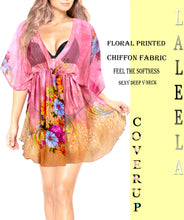 Load image into Gallery viewer, LA LEELA Women Swim Beach Dress Kaftan Cover Ups for Swimwear US 8-16W Pink_Y705