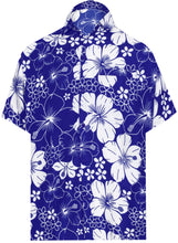 Load image into Gallery viewer, la-leela-shirt-casual-button-down-short-sleeve-beach-shirt-men-aloha-pocket-Blue_AA225