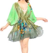 Load image into Gallery viewer, LA LEELA Women&#39;s Swim Beach Dress Caftan Cover Ups Swimwear US 8-16W Green_M176