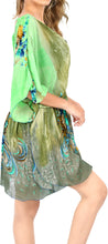 Load image into Gallery viewer, LA LEELA Women&#39;s Swim Beach Dress Caftan Cover Ups Swimwear US 8-16W Green_M176