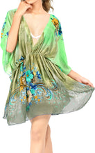 Load image into Gallery viewer, LA LEELA Women&#39;s Swim Beach Dress Caftan Cover Ups Swimwear US 8-16W Green_M176