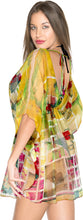 Load image into Gallery viewer, LA LEELA Womens Kaftan Swimsuit Cover Ups Dress for Swimwear US 8-16W Yellow_M41