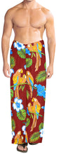 Load image into Gallery viewer, LA LEELA Men&#39;s Sarong Swimwear Cover Up Summer Beach Wrap 78&quot;X42&quot; Maroon Z260 911583