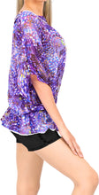 Cargar imagen en el visor de la galería, LA LEELA Women Kimono Bikini Swimwear Cover Ups Dress Tops US 8-14 Purple_V284