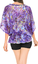 Cargar imagen en el visor de la galería, LA LEELA Women Kimono Bikini Swimwear Cover Ups Dress Tops US 8-14 Purple_V284