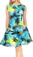 Cargar imagen en el visor de la galería, LA LEELA Women&#39;s Summer Casual Dresses Swimsuit Cover Ups US 14 [L] Blue_T794