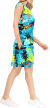 Cargar imagen en el visor de la galería, LA LEELA Women&#39;s Summer Casual Dresses Swimsuit Cover Ups US 14 [L] Blue_T794