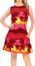 Load image into Gallery viewer, LA LEELA Women Swim Dress Caftan Cover Ups Tops for Swimwear US 10 [M] Red_V148