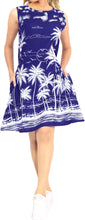 Load image into Gallery viewer, LA LEELA Women&#39;s Swimwear Cover-Ups Beach Suit Kaftan Dress US 10 [M] Blue_V583