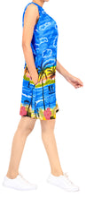 Cargar imagen en el visor de la galería, LA LEELA Women&#39;s Summer Dresses Swimsuit Cover Ups US 14 [L] Bright Blue_V250