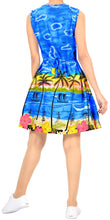 Cargar imagen en el visor de la galería, LA LEELA Women&#39;s Summer Dresses Swimsuit Cover Ups US 14 [L] Bright Blue_V250