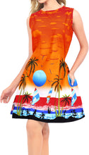 Cargar imagen en el visor de la galería, LA LEELA Women&#39;s Kaftan Swimwear Beach Cover Up Swimsuit US 4 [S] Orange_U801