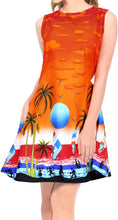 Cargar imagen en el visor de la galería, LA LEELA Women&#39;s Kaftan Swimwear Beach Cover Up Swimsuit US 4 [S] Orange_U801