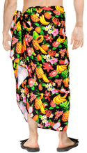 Load image into Gallery viewer, La Leela Men&#39;s Aloha Beach Summer Lungi Sarongs Pareo Wrap One Size Black_V930