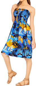 LA LEELA Halter Neck Beachy Flower Print Tube For Women Beachwear Hawaiian Female Tube Dress Skirt Swimsuit Coverup