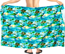 Load image into Gallery viewer, La Leela Men&#39;s Elegant Swimsuit Casual Summer Sarong One Size Turquoise_V956