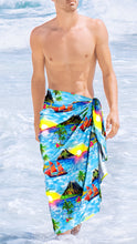 Load image into Gallery viewer, La Leela Men&#39;s Bathing Towel Summer Beach Cover up Sarong One Size Blue_V943