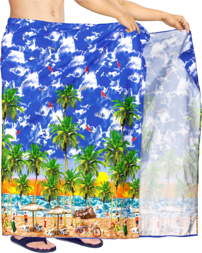 la-leela-Men's-Full-Pareo-Summer-Swimsuit-Beach-Sarong-One-Size-Royal-Blue_V946