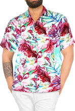 Load image into Gallery viewer, La Leela Men&#39;s Tropical Leaves Printed Casual Beach Button up Hawaiian Shirt Size 3XL