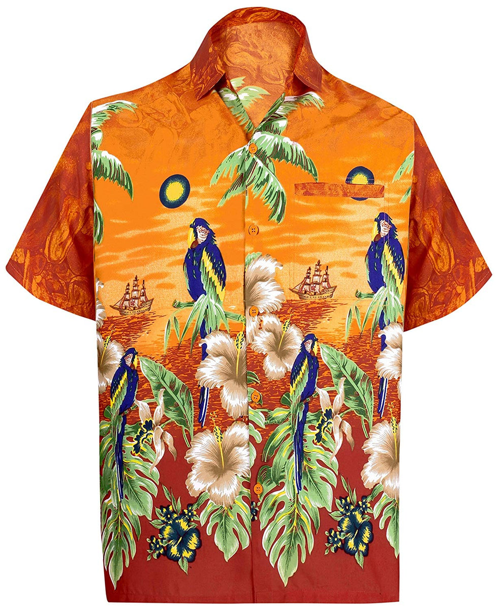 LA LEELA Men's Aloha Hawaiian Shirt Short Sleeve Button Down Casual ...