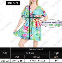 Cargar imagen en el visor de la galería, LA LEELA Coverup Beach Bikini Swimwear Swimsuit Caftan Dress Women Printed