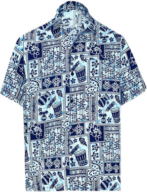 LA LEELA Men's Aloha Hawaiian Shirt Short Sleeve Button Down Casual Beach Party